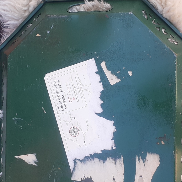 VINTAGE PINK ROSES FLORAL TOLE SERVING TRAY / Display WALL DECOR - Picture 10 of 14